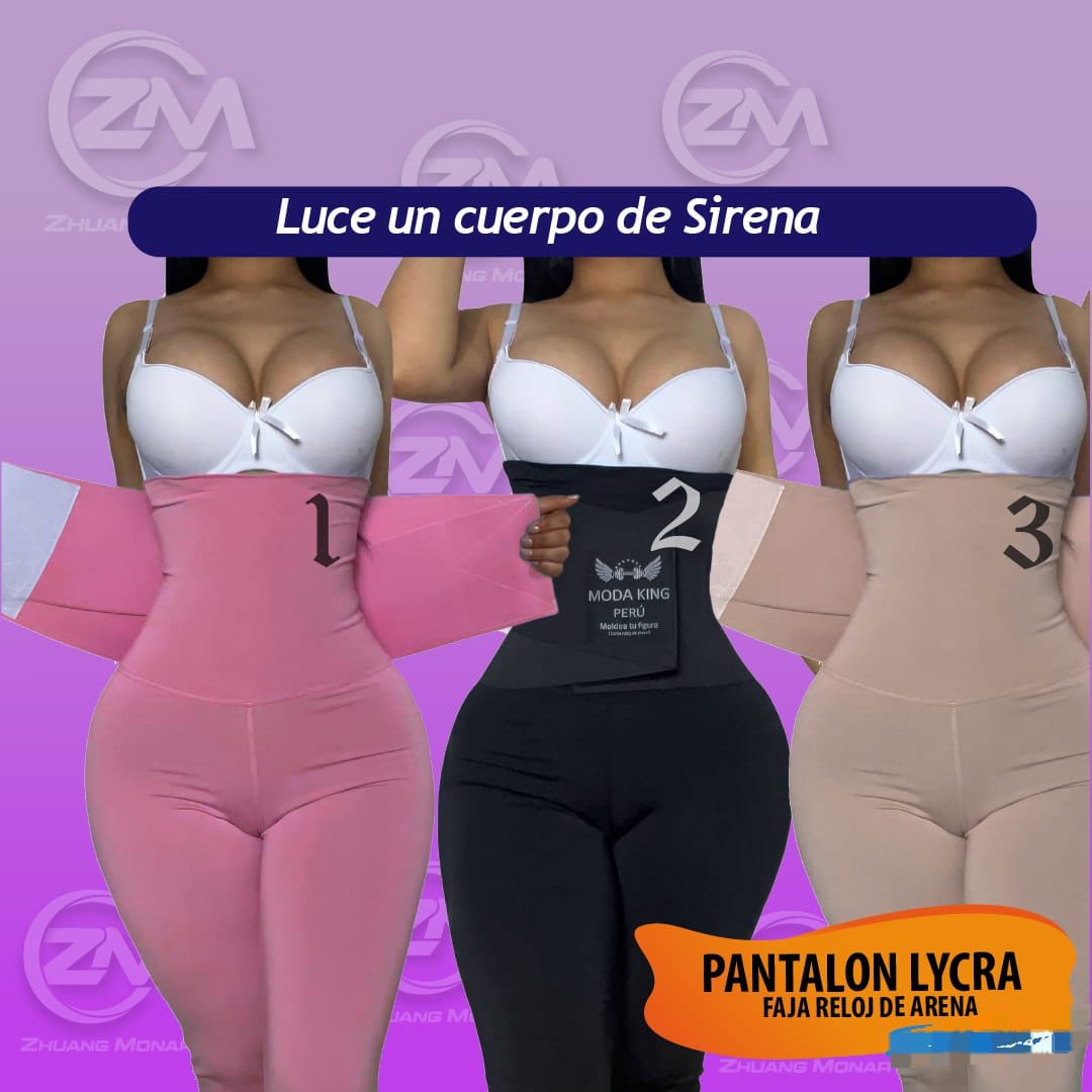Pantalon Lycra faja reloj de arena MODA KING